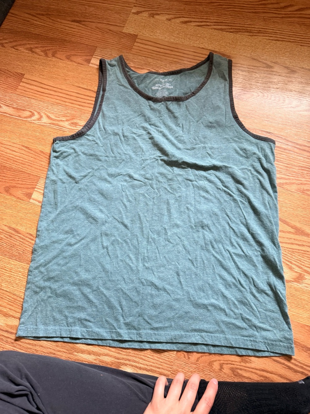 Men's Sleeveless Tank Top - Green with Dark Trim